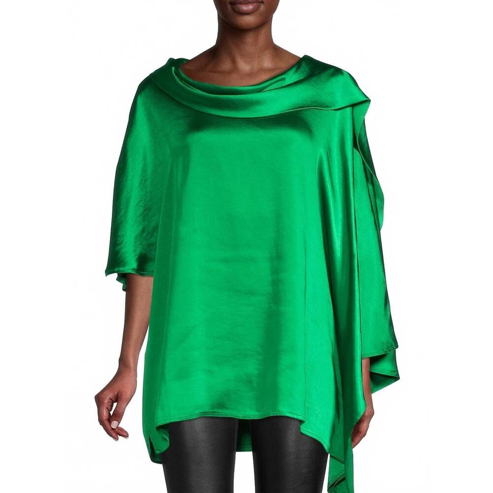 NEW KEVAN HALL silky scarf top in green